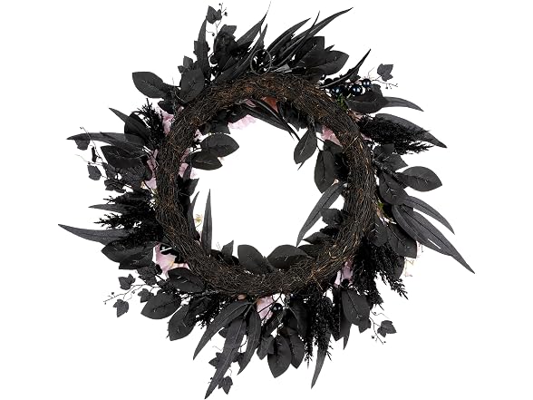 National Tree Company Pink Carnation Halloween Wreath