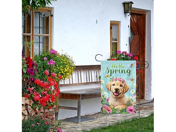 Hello Spring Garden Flag 12x18