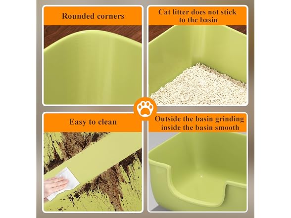 White Large Cat Litter Box 19.7"L x 15.76"W x 8.67"H