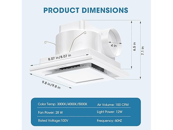 Bathroom Exhaust Fan with Light