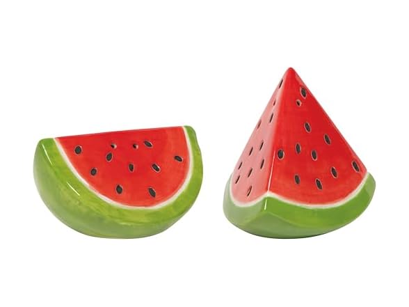 Jubilee Melon Pop Stoneware Salt and Pepper Shakers