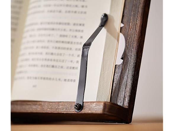 Foldable Wooden Book Stand with Clips