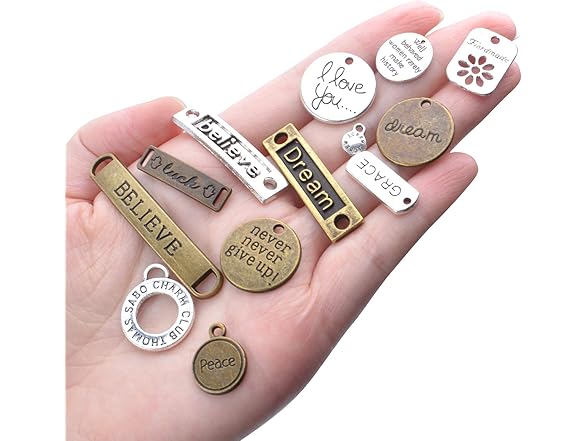 Aylifu 100g Mixed Inspiration Words Alloy Charms