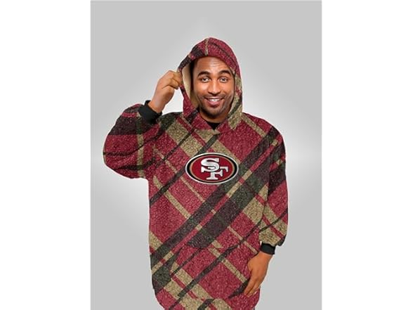 NFL Sherpa Flannel Hoodie Blanket - Choose Team