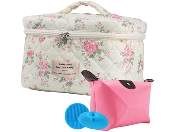 Generic Large Travel Quilted Makeup Bag