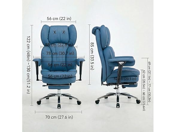 Efomao Executive Office Chair with Footrest