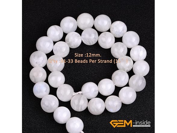 GEM-Inside Genuine 12mm Natural Blue Rainbow Moonstone
