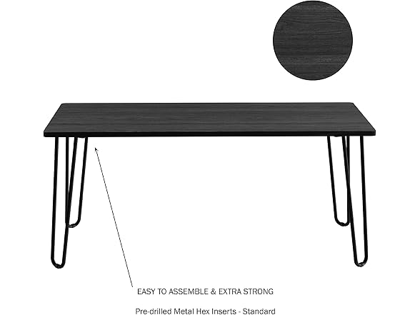Lavish Home Coffee Table w/Hairpin Legs
