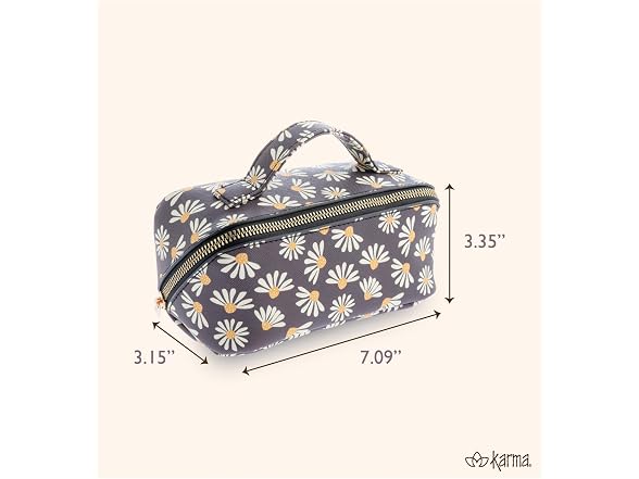Karma Small Zip Cosmetic Bag Quilt Blocks