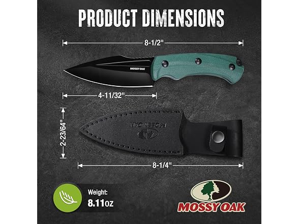 MOSSY OAK 8.5" Fixed Blade Knife with Sheath