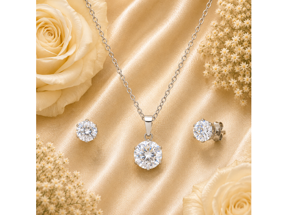 Clear Stone Necklace & Earring Set