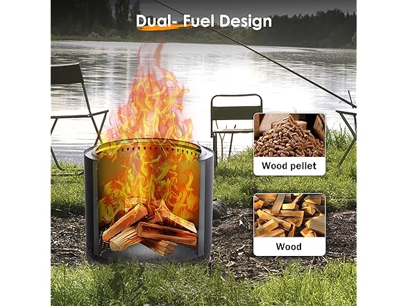 Red Mountain Valley 19'' Portable Wood Burning Smokeless Fire Pit