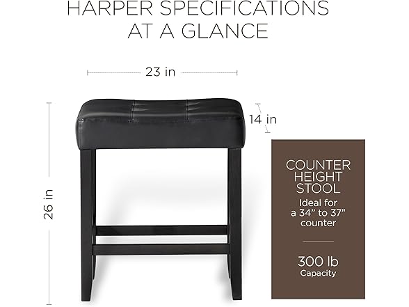 Harper 26" Counter Height Backless Stool