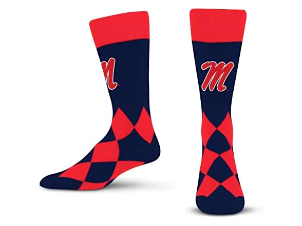 Ole Miss Big Diamond Team Socks