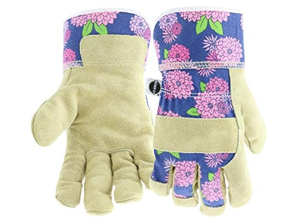 Miracle-Gro Split Cowhide Garden Gloves – Floral