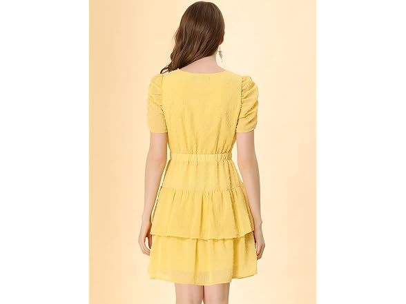 Allegra K Women (S) Swiss Dots Dresses Short Dress