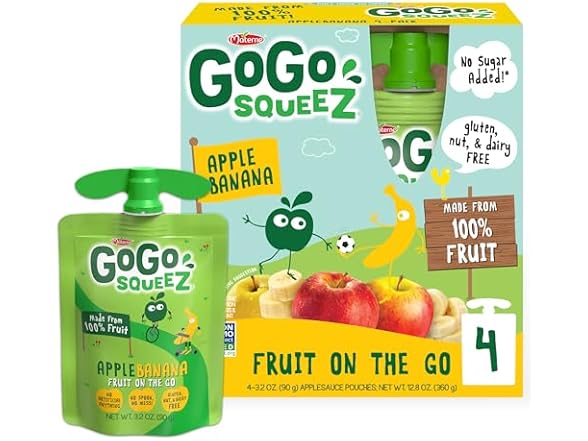 4PK GoGo squeeZ Applesauce and Fruit Puree