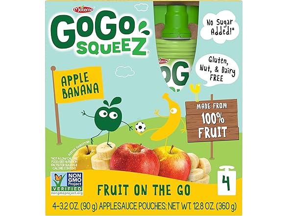 4PK GoGo squeeZ Applesauce and Fruit Puree