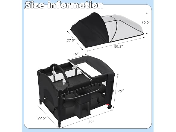 HOMMOW BC2133626054221 baby bassinet (Open Box)