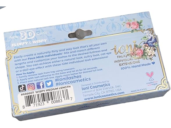 IONI Faux Mink Individual Lashes Medium 16 Count