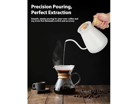 Harriet White Gooseneck Electric Kettle