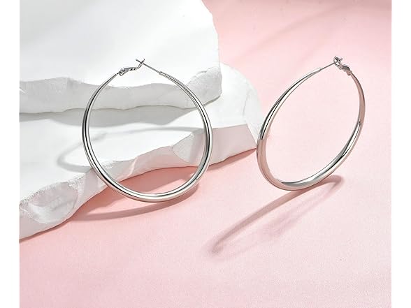Cocadant Sterling Silver 60mm Hoop Earrings