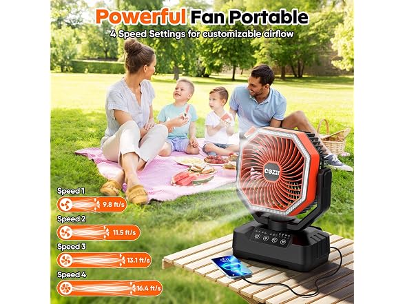 COZII 20000mAh Rechargeable Fan 70H