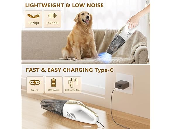 MYUAKO Cordless Handheld Vacuum Cleaner