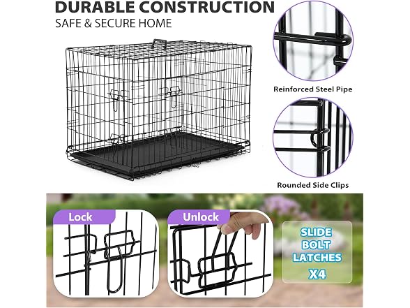 BestPet | Dog Crate | 30" | Black | Foldable