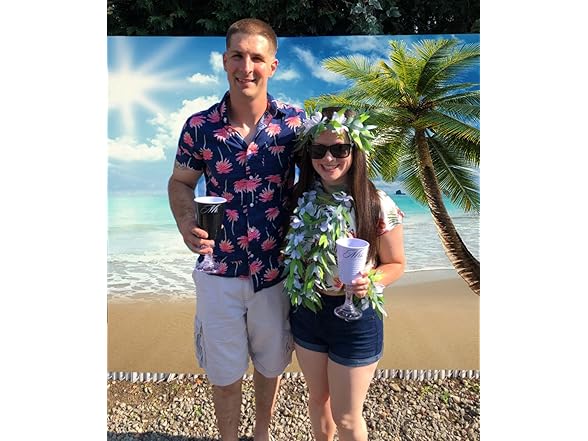 FiVan Backdrop for Summer Pictures 8x6ft Palm