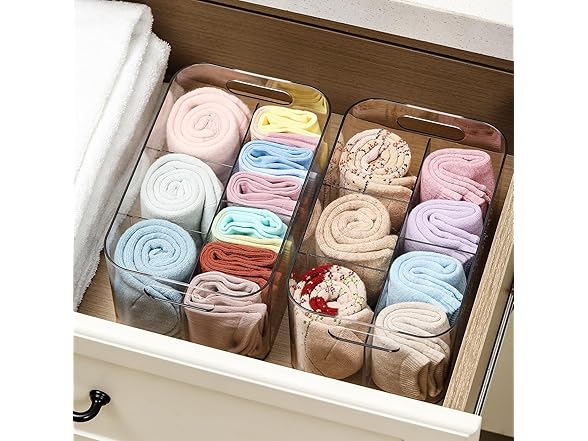 5-Compartment Clear Plastic Bin