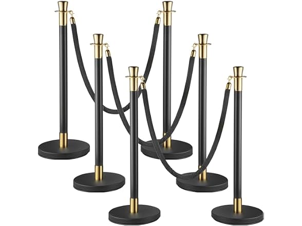 Crowd Control Stanchion, Set of 6 Pieces