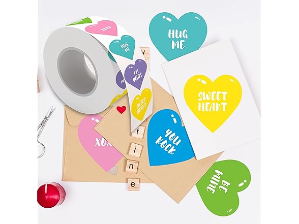 qifeifan 500 PCS Heart Stickers for Kids
