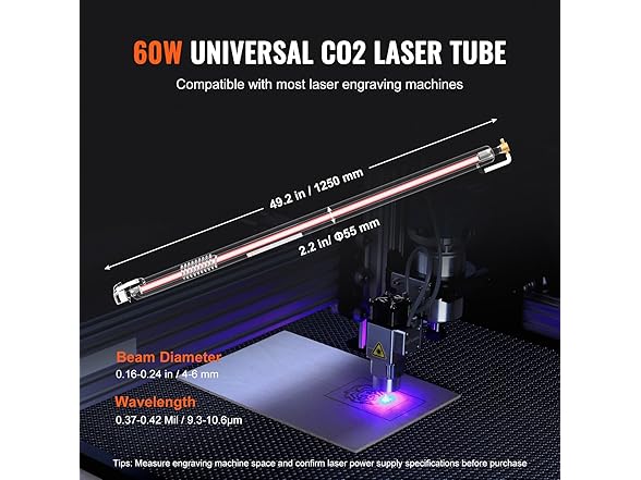VEVOR 60W CO2 Laser Tube