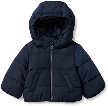 Amazon Essentials x Sofia Grainge Boys' Water-Resistant Hooded Puffer Jacket, Navy, Large