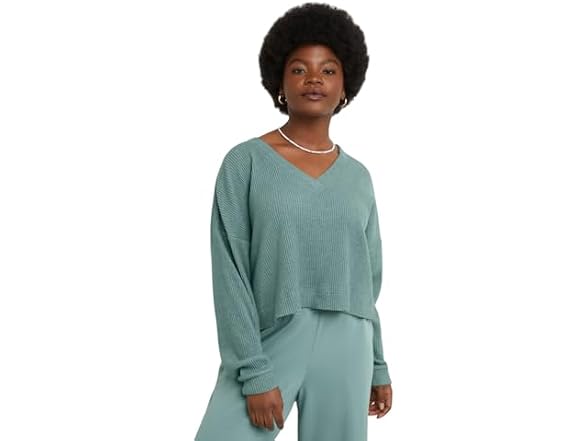 Hanes Women Originals Ottoman Crop Top