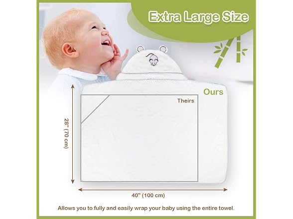 Liname Organic Bamboo Hooded Baby Towel Ultra