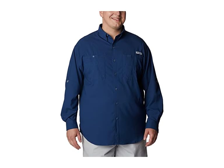Columbia Mens PFG Tamiami Long Sleeve Fishing Shirt, Carbon, Large