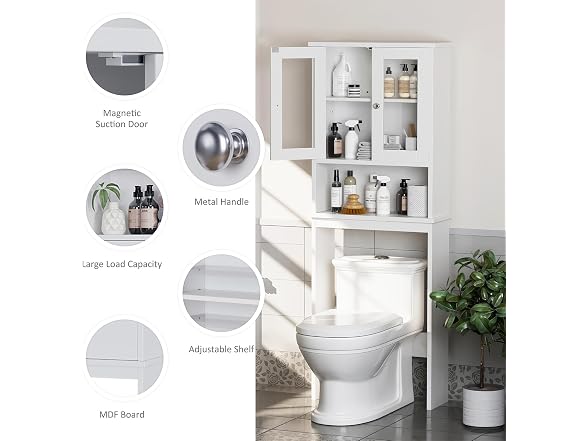 Over The Toilet Storage Cabinet White