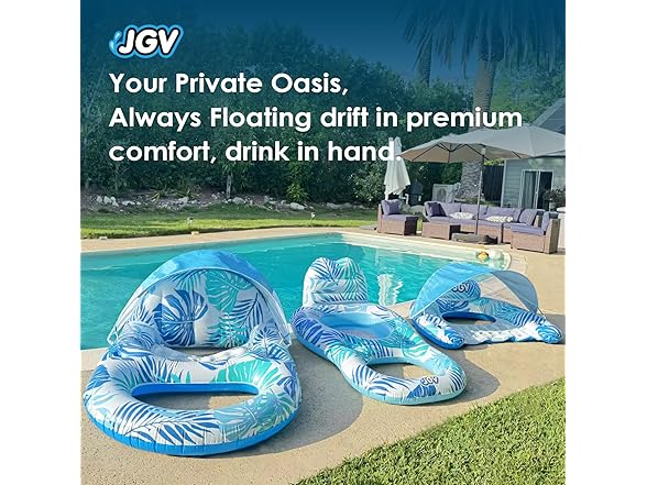 JGV Pool Float with Canopy for Adults