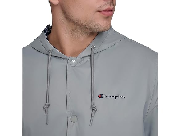 Champion Men Hooded Coaches Rain Jacket