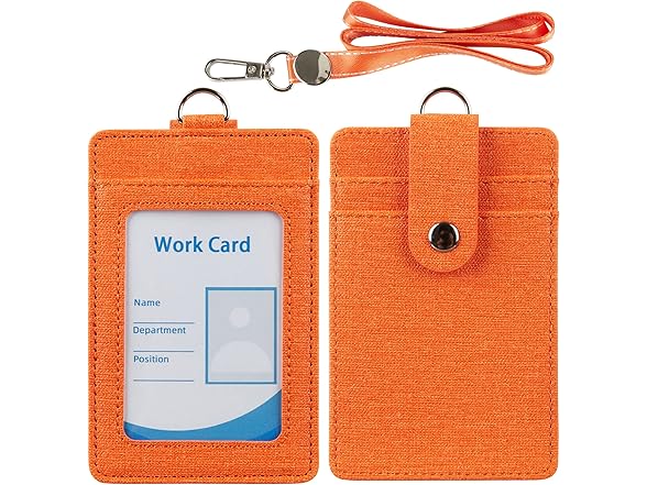 Faux Leather Vertical Badge Holder