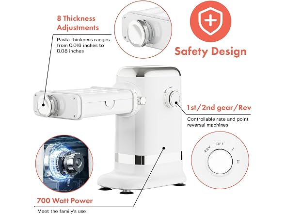 GVODE White Electric Pasta Maker Machine