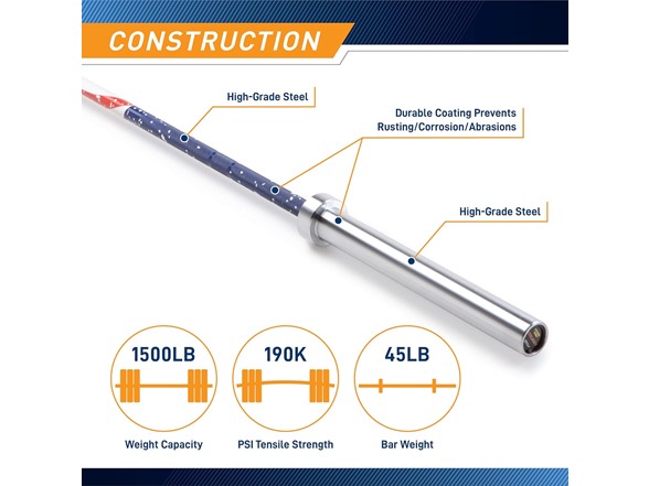 SteelBody Standard 20kg/45lb Olympic Barbell