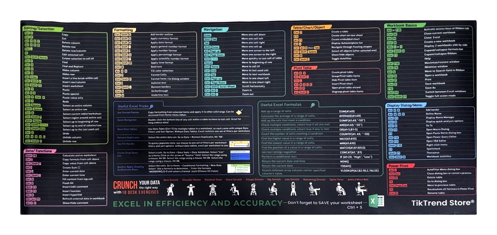 Excel Shortcut Gaming Mouse Pad - Gallery 8
