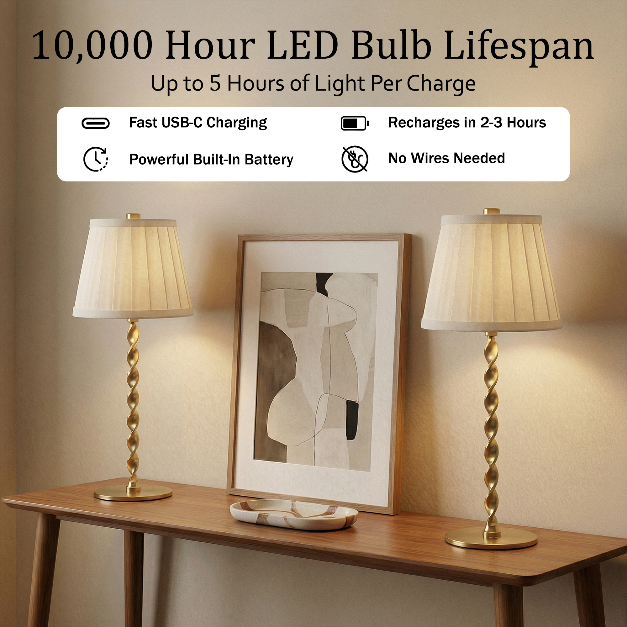 Twist Stem Wide Pleated Lamp - Gallery 24