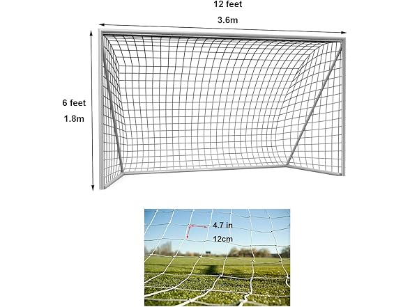 NKTM 12x6 Feet Soccer Net (Only Nets)