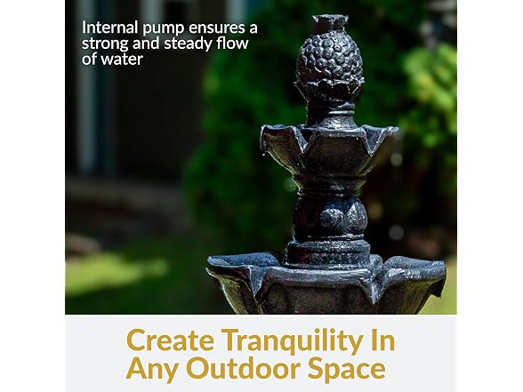 Sunnydaze 52" 4-Tier Large Outdoor Water Fountain