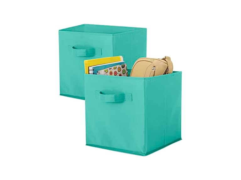 Whitmor Turquoise Set of 2 Collapsible Cubes