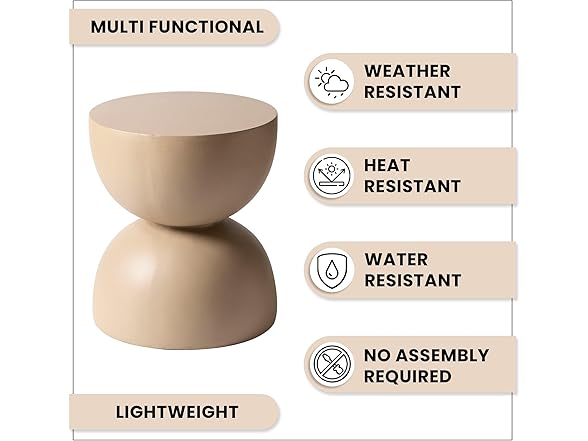 LeisureMod Sage Fiberstone Side Table